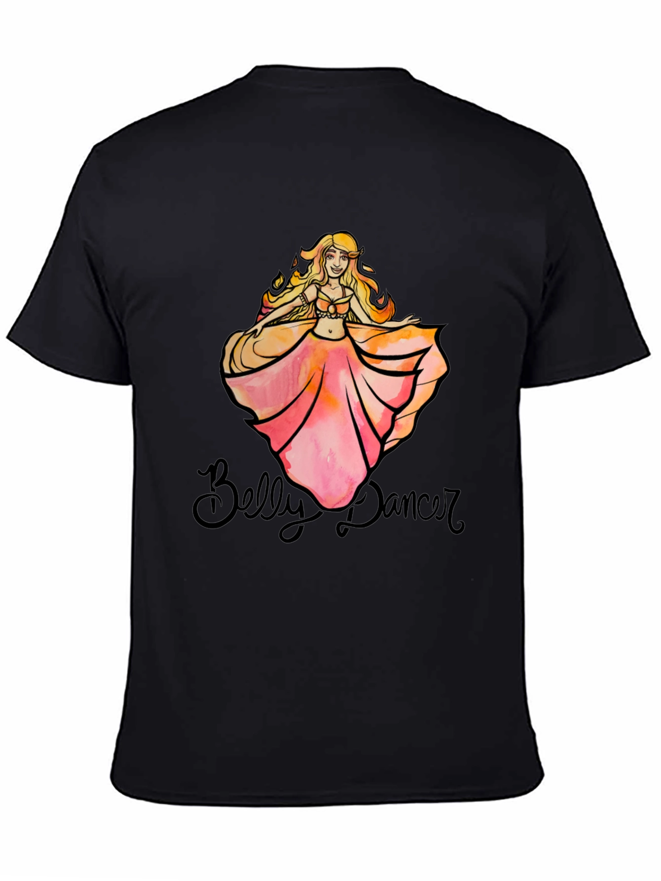 Belly Dancer T-Shirt - Black Cotton Graphic Tee
