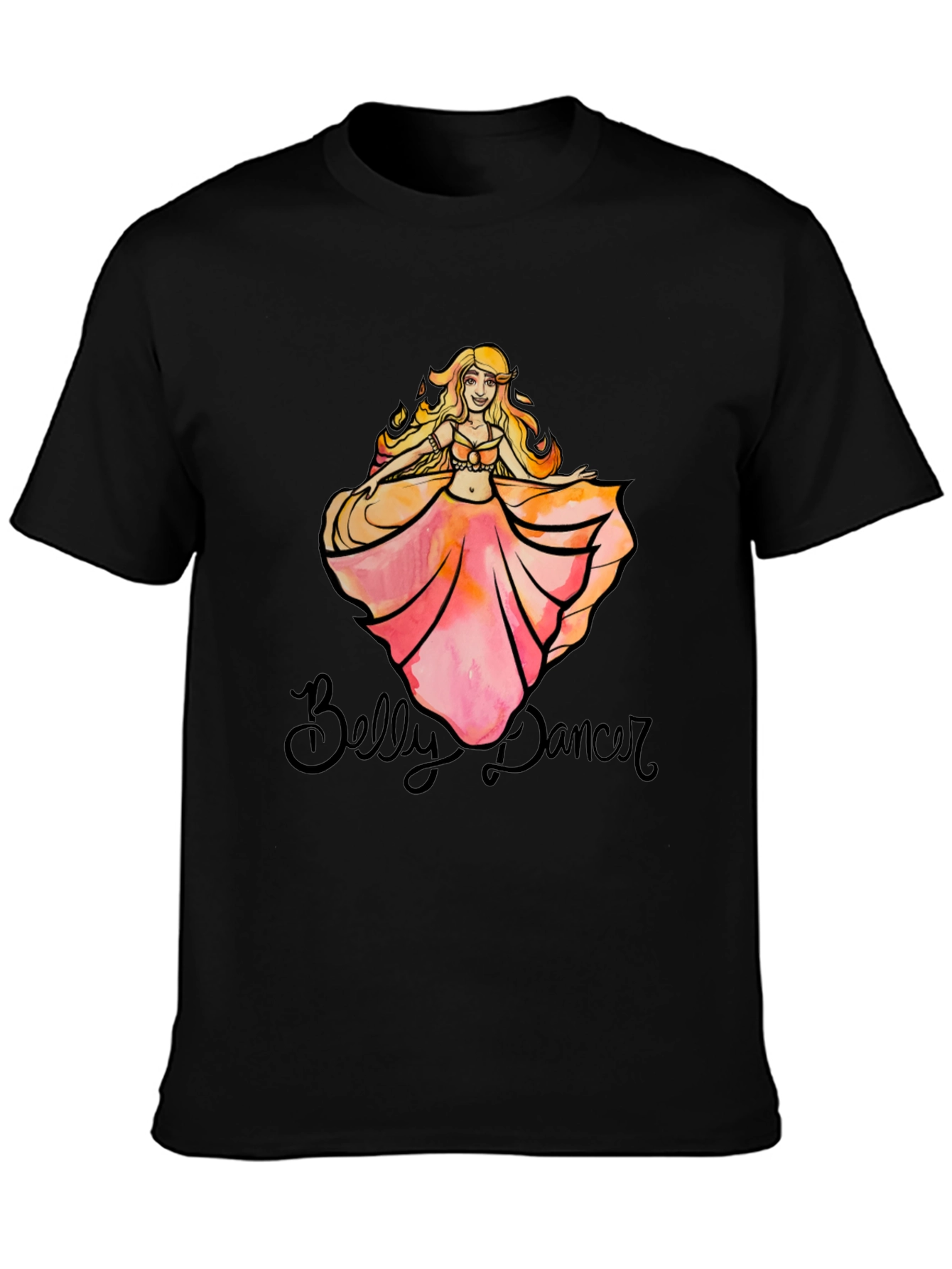 Belly Dancer T-Shirt - Black Cotton Graphic Tee