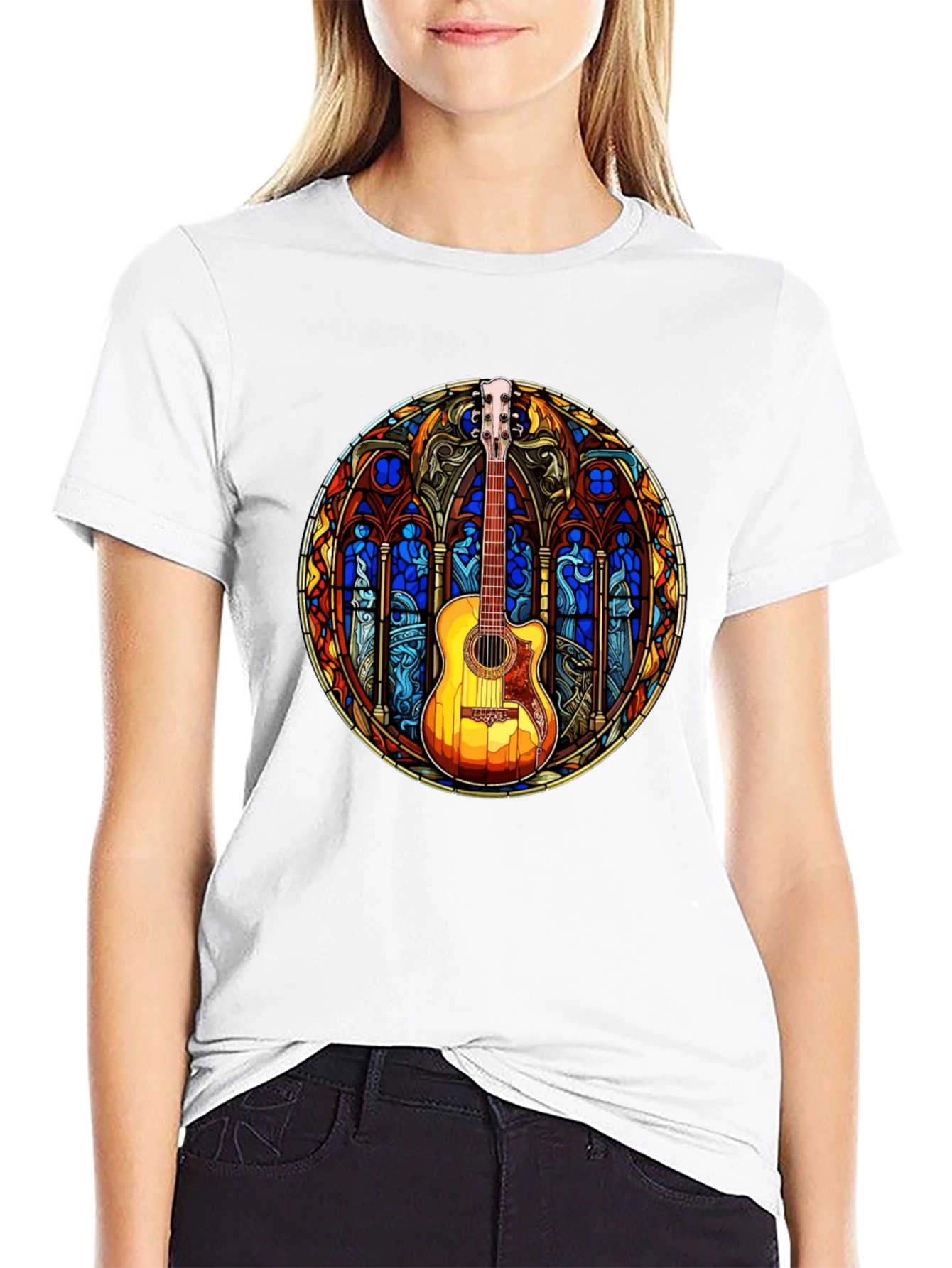 Stained Glass Guitar T-Shirt
