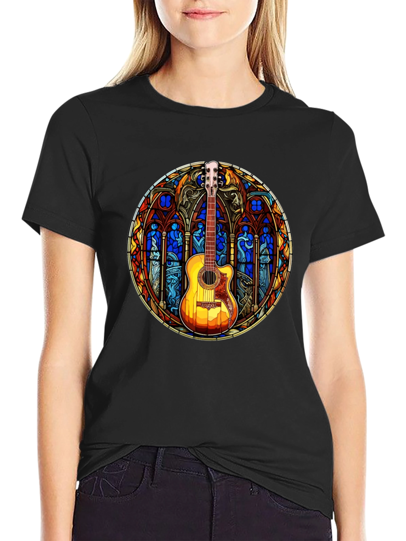 Stained Glass Guitar T-Shirt