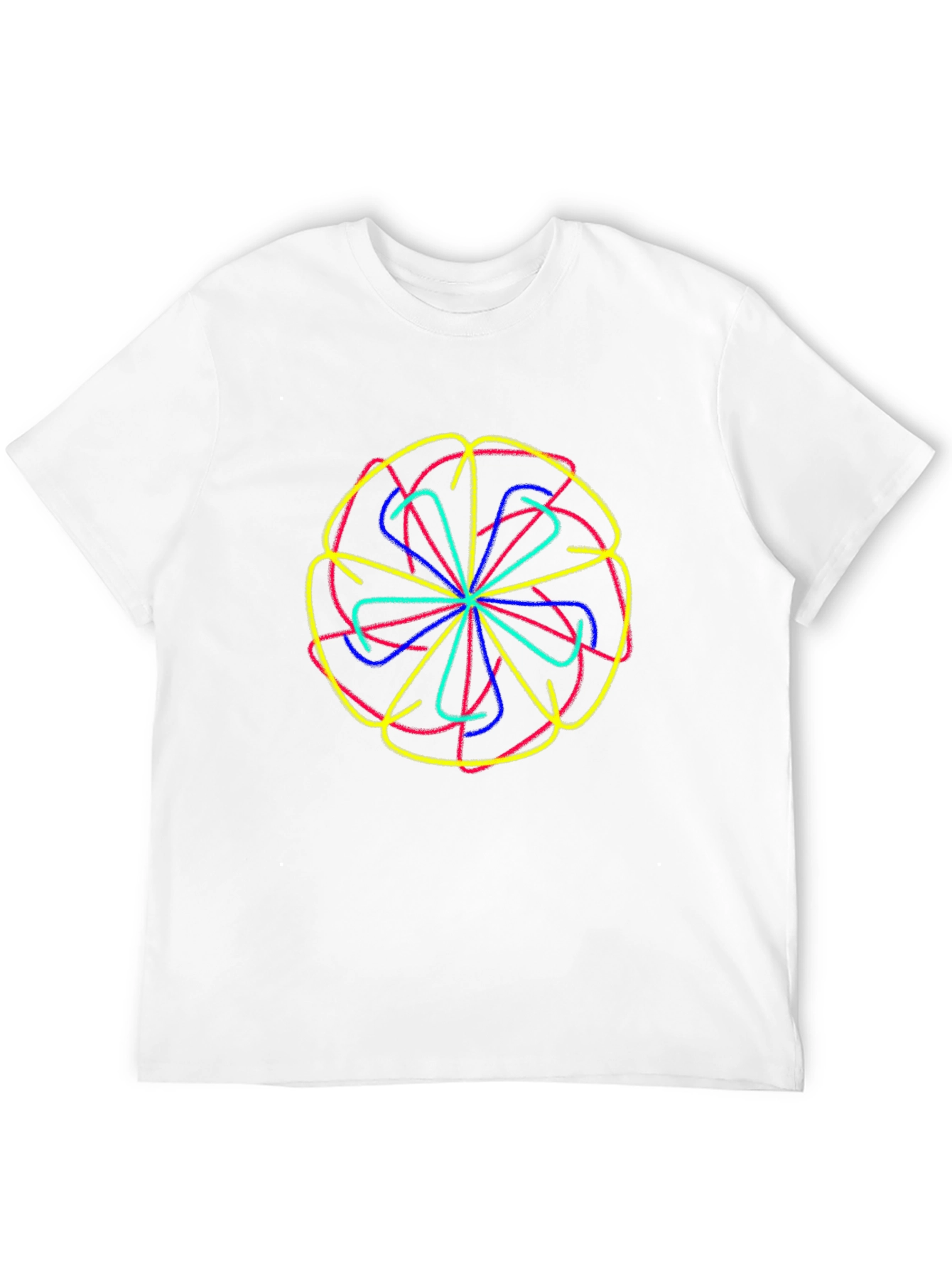 Abstract Flower Graphic Tee - Black Cotton Comfort