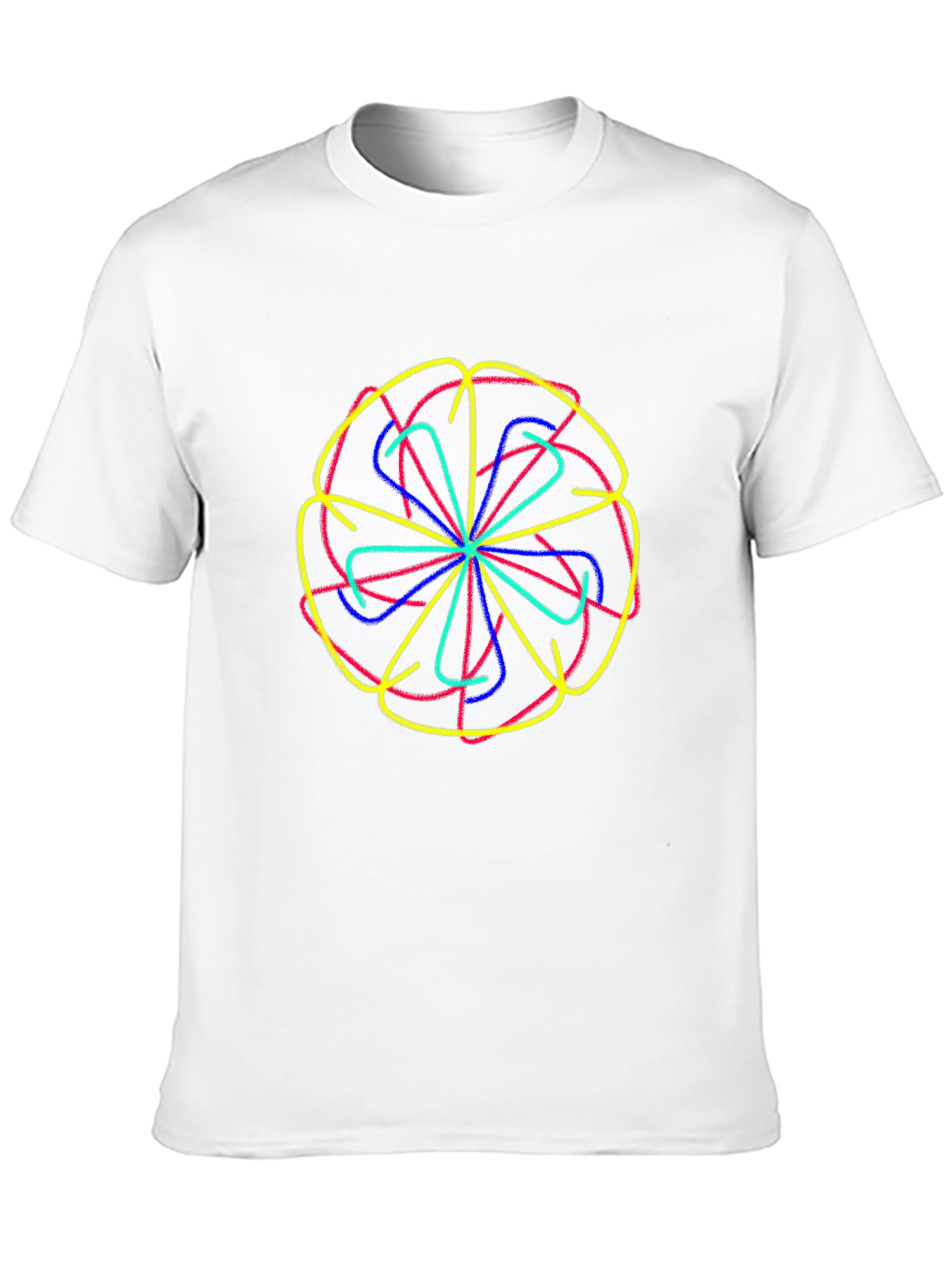 Abstract Flower Graphic Tee - Black Cotton Comfort