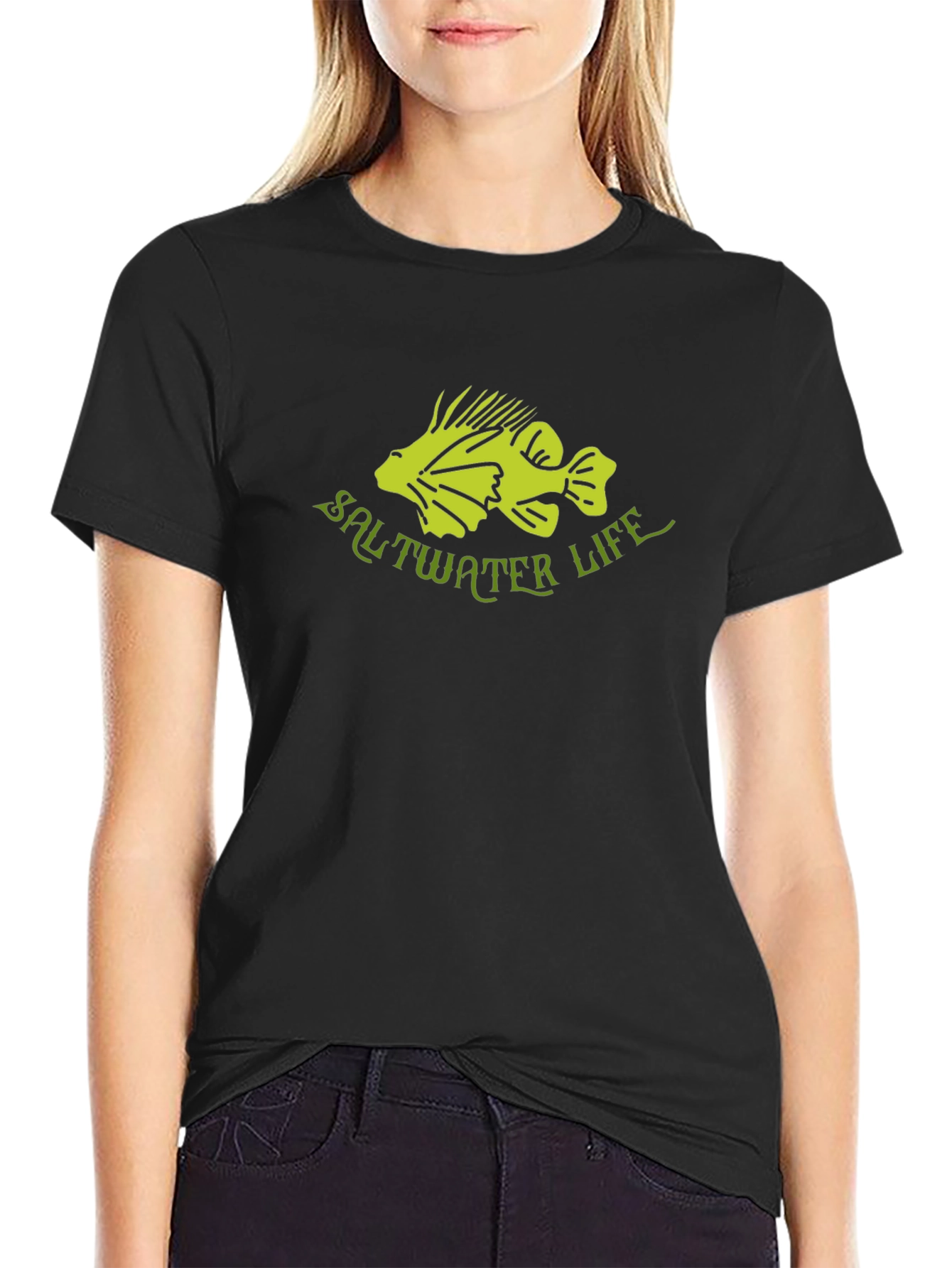 Saltwater Life Black Graphic Tee