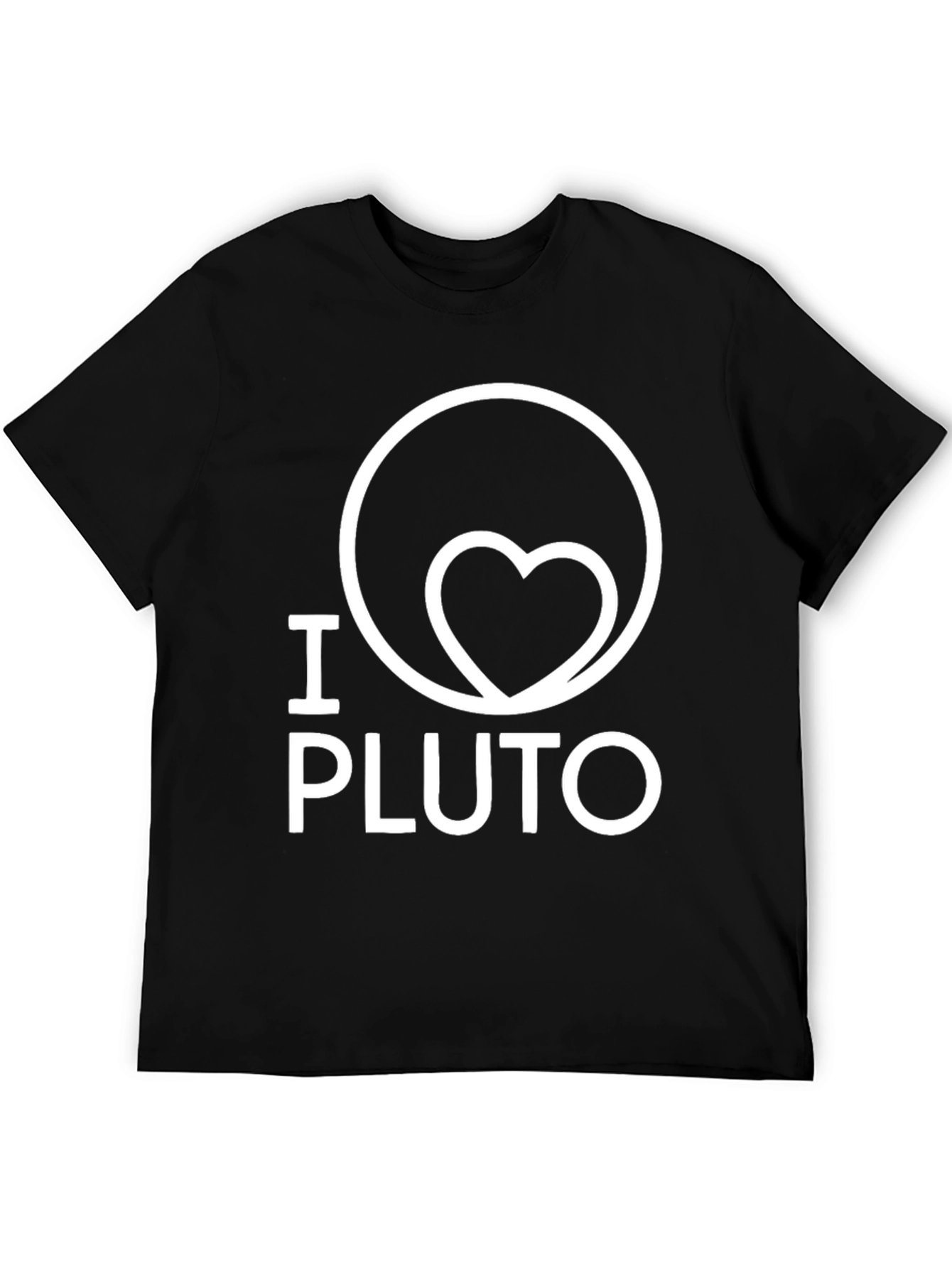 I Heart Pluto Graphic Tee - Black Cotton T-Shirt