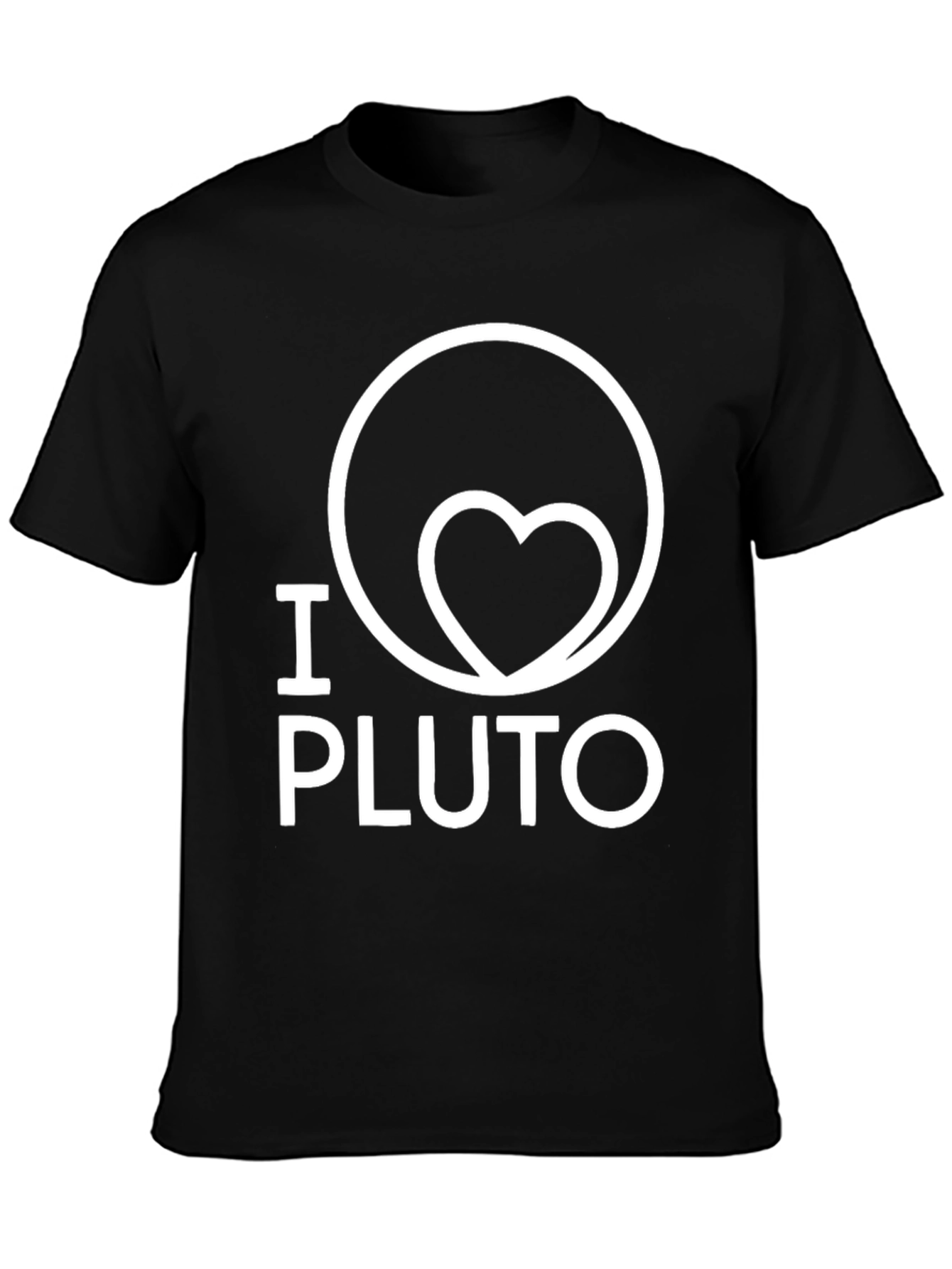 I Heart Pluto Graphic Tee - Black Cotton T-Shirt