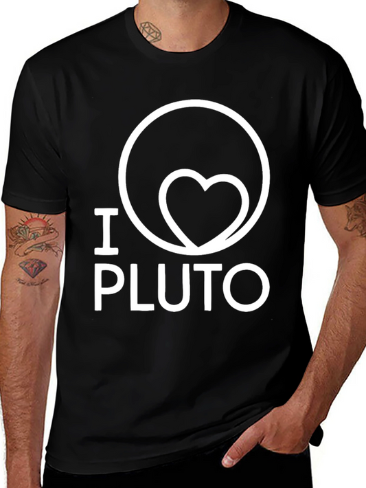 I Heart Pluto Graphic Tee - Black Cotton T-Shirt