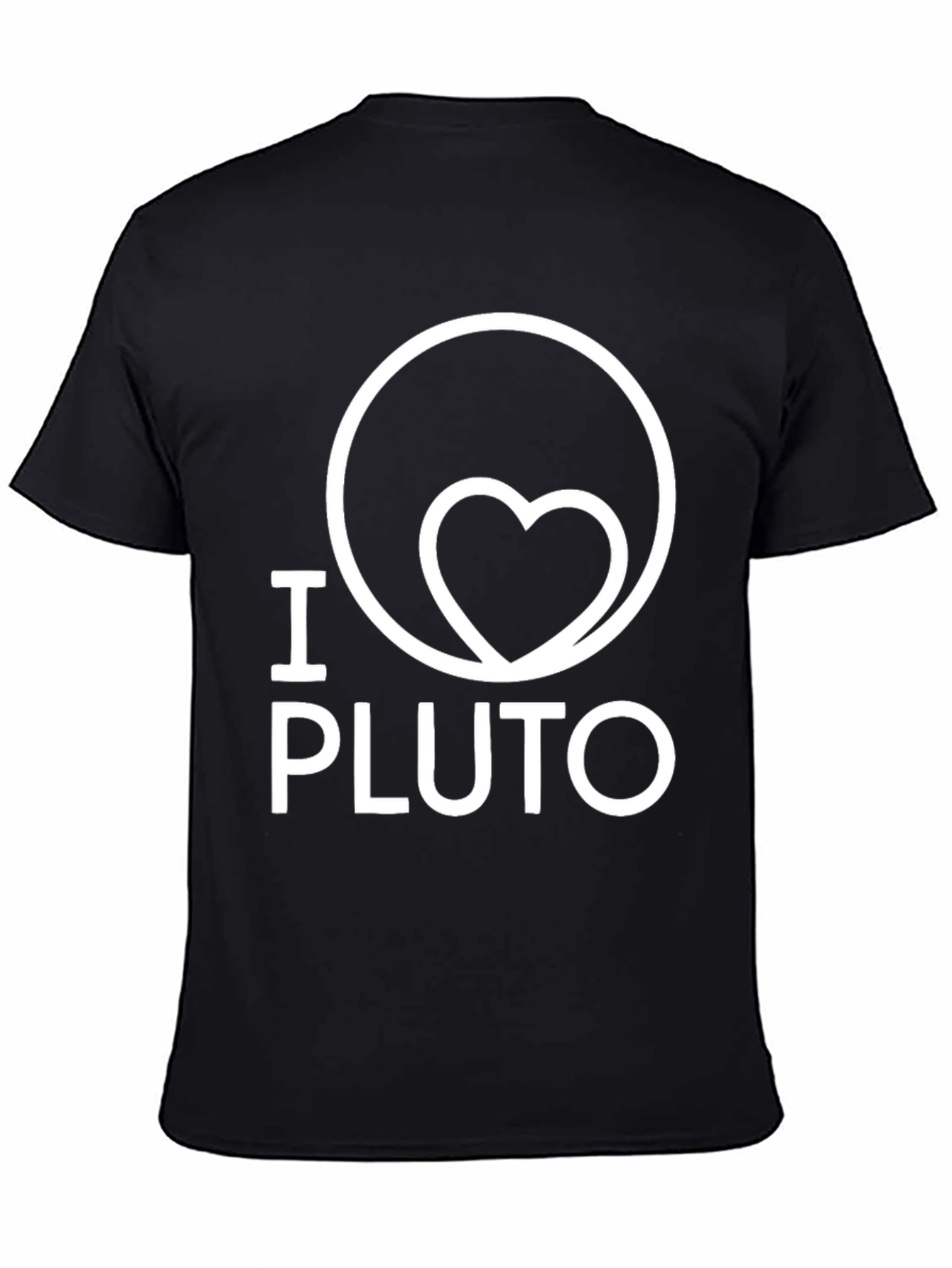 I Heart Pluto Graphic Tee - Black Cotton T-Shirt
