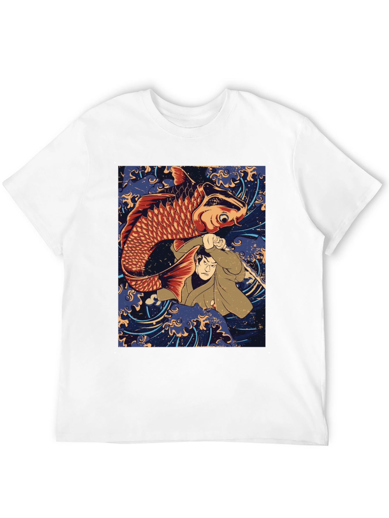 Koi Fish & Samurai T-Shirt - Graphic Tee