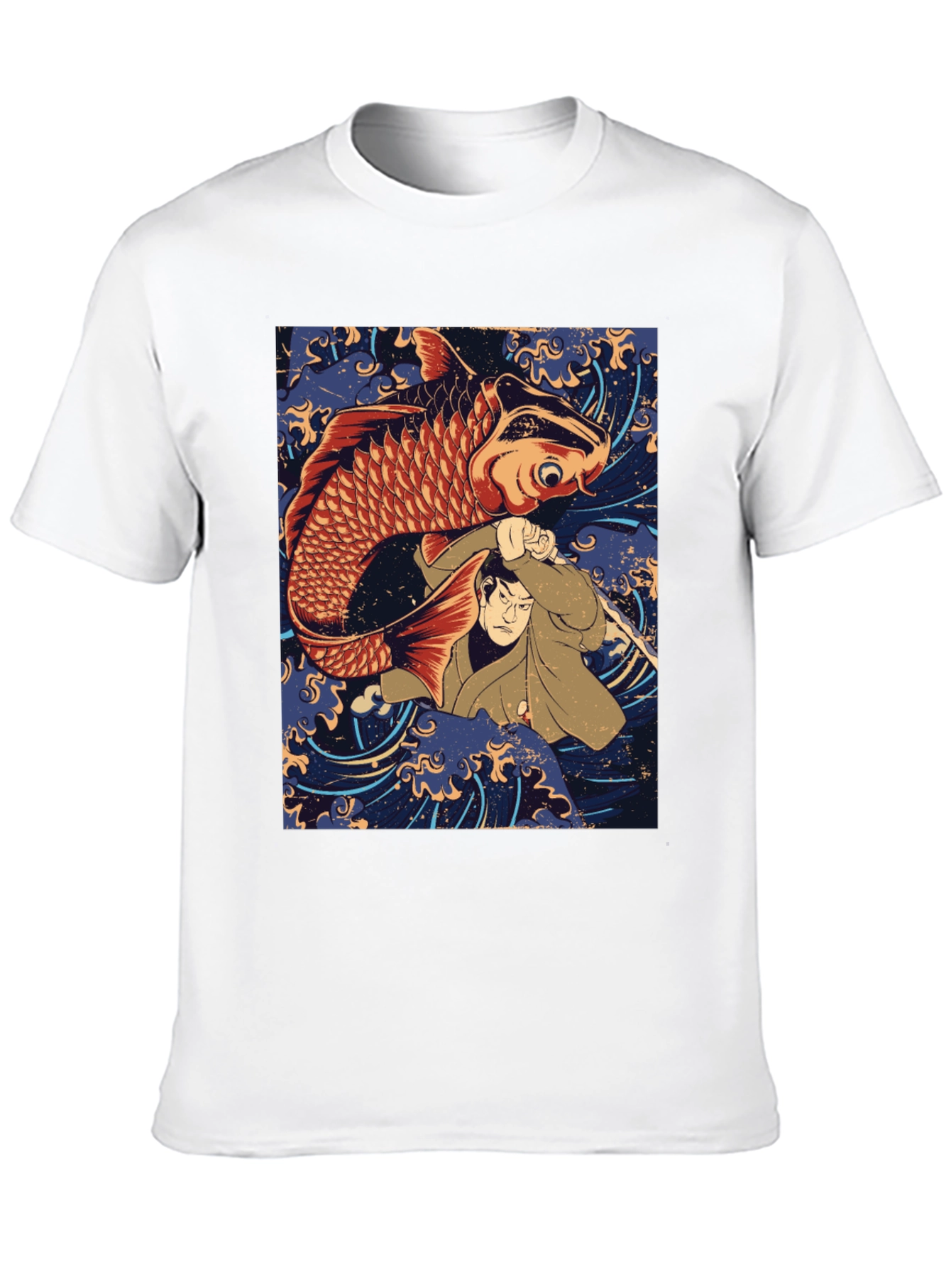 Koi Fish & Samurai T-Shirt - Graphic Tee