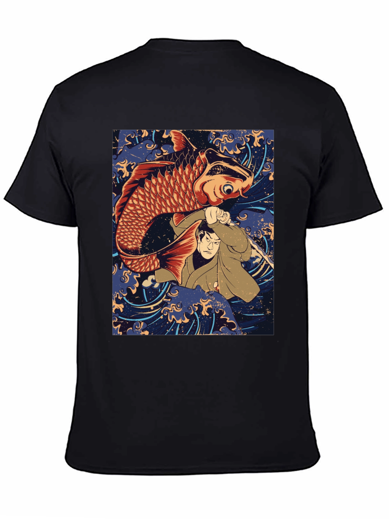 Koi Fish & Samurai T-Shirt - Graphic Tee
