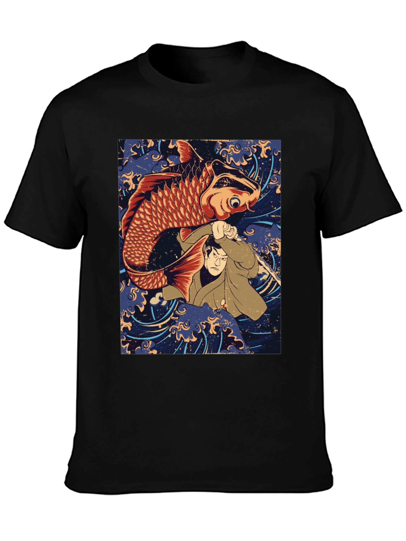 Koi Fish & Samurai T-Shirt - Graphic Tee