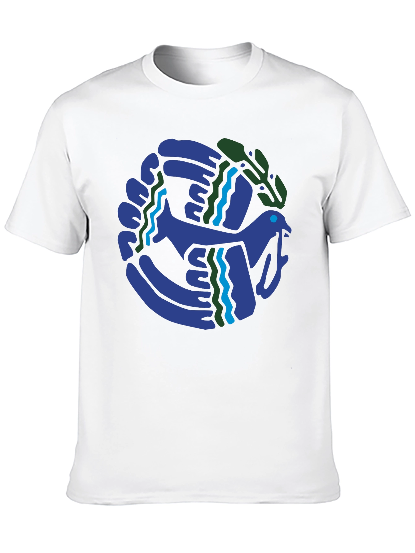 Abstract Bird Graphic Black T-Shirt