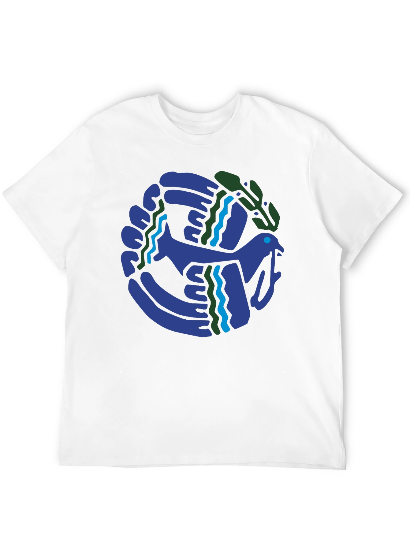 Abstract Bird Graphic Black T-Shirt