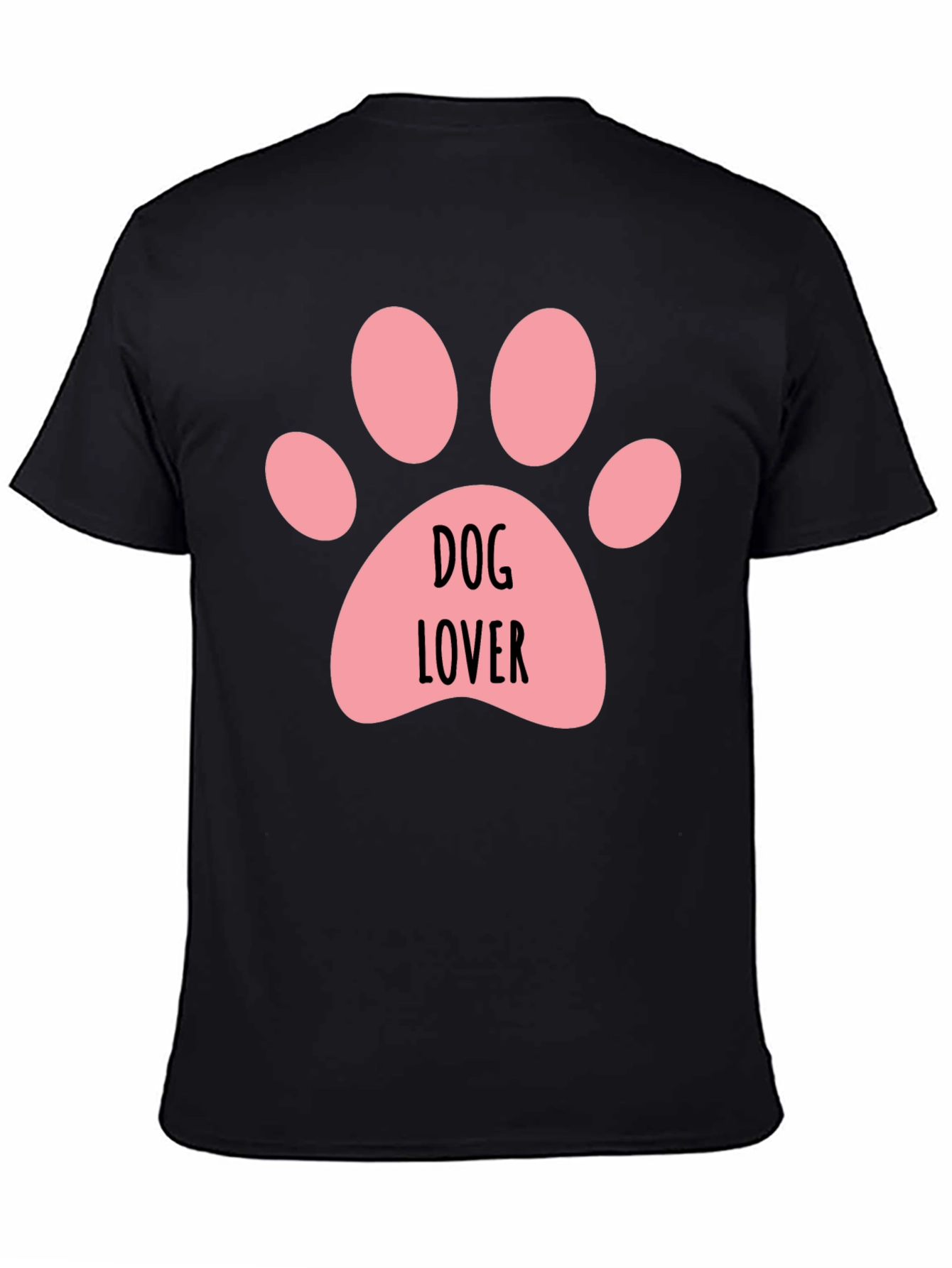 Dog Lover Paw Print Black T-Shirt