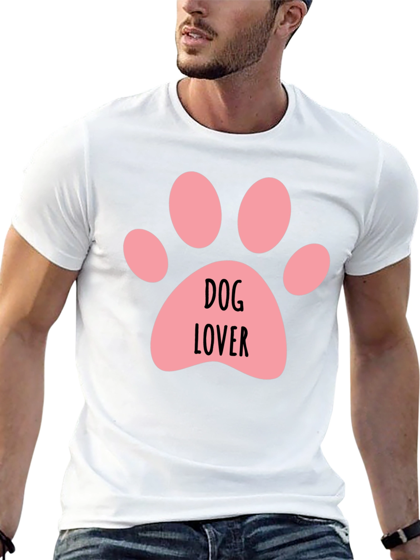 Dog Lover Paw Print Black T-Shirt