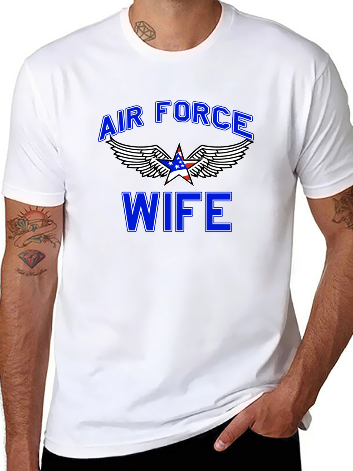 Air Force Wife Graphic T-Shirt - Patriotic Design