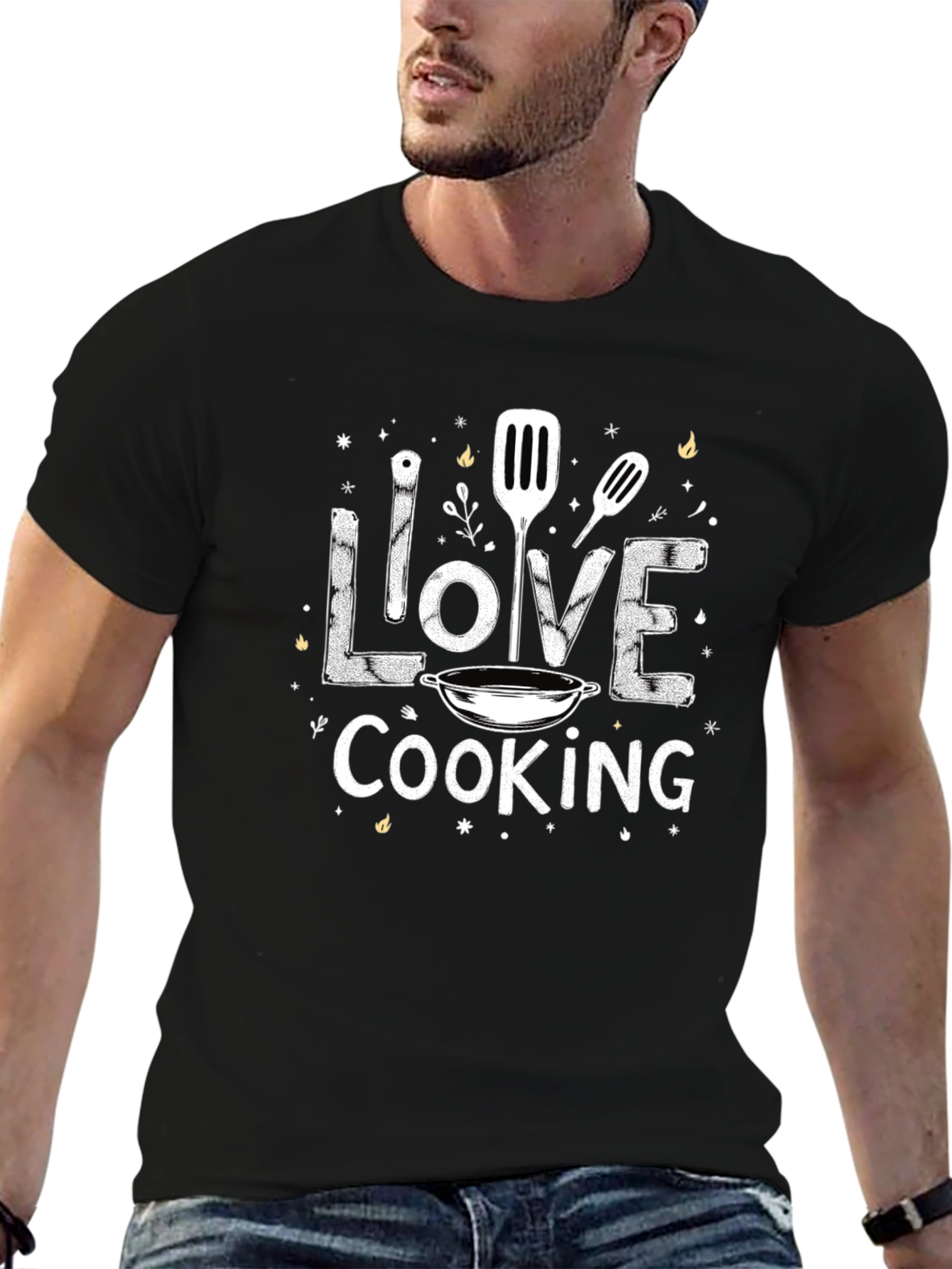 Love Cooking Black Graphic Tee