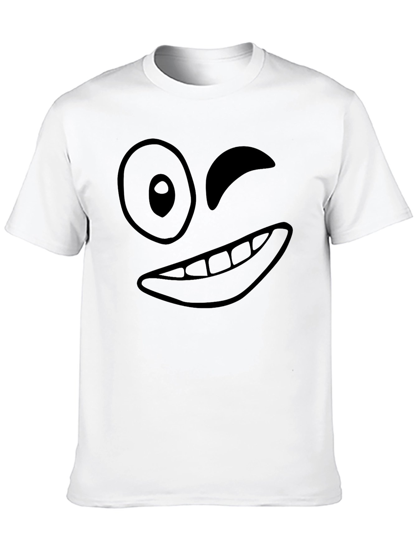 Winking Face Graphic Black T-Shirt