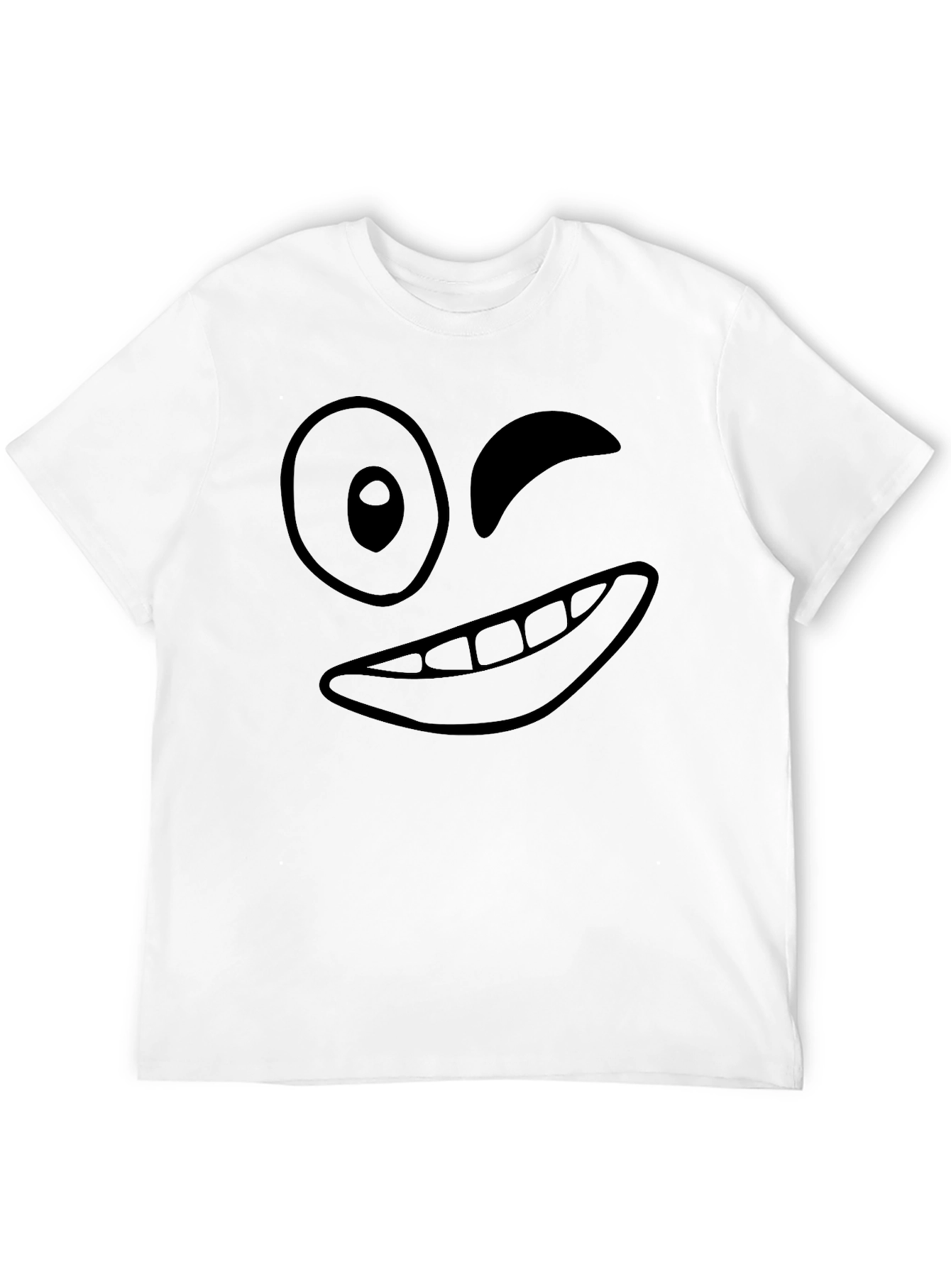 Winking Face Graphic Black T-Shirt