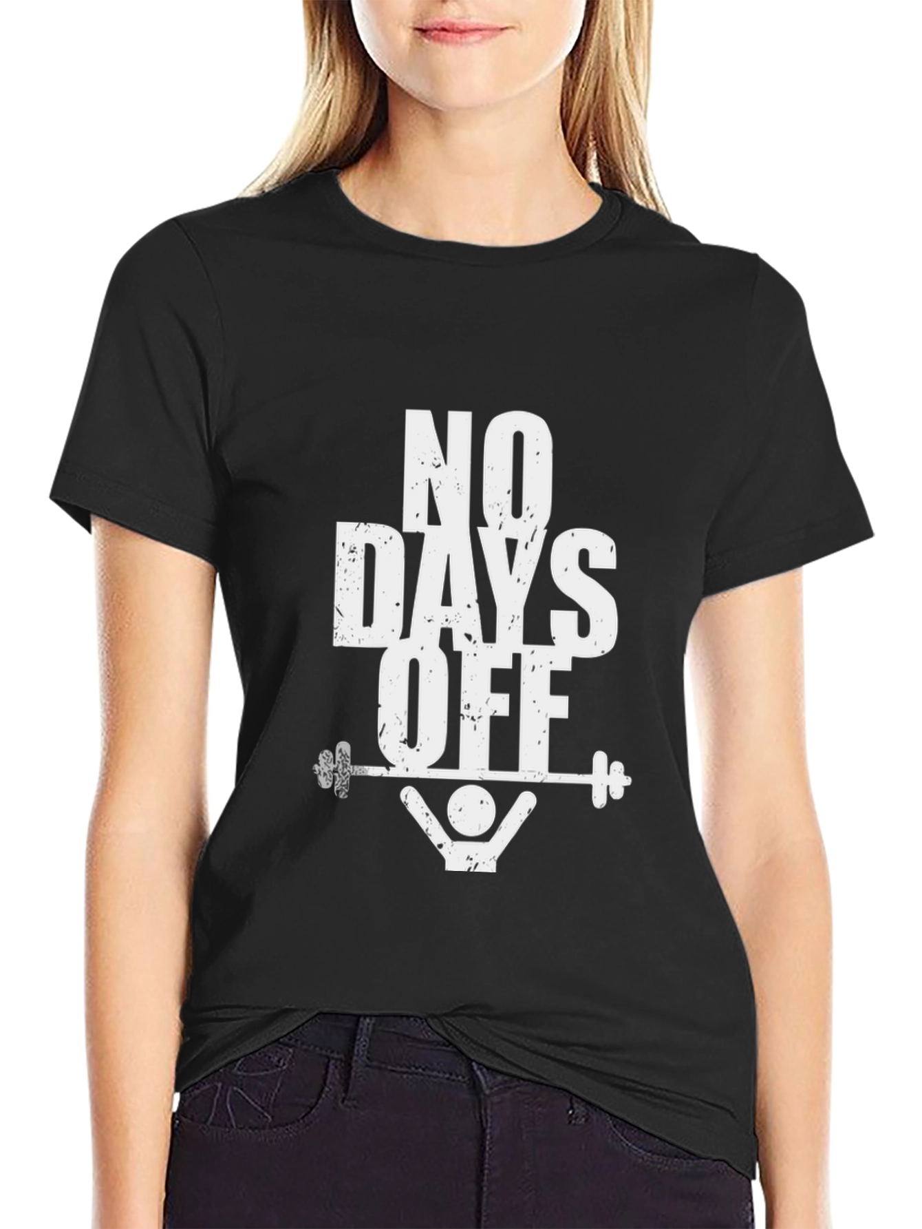 No Days Off Black Graphic T-Shirt Gym Fitness