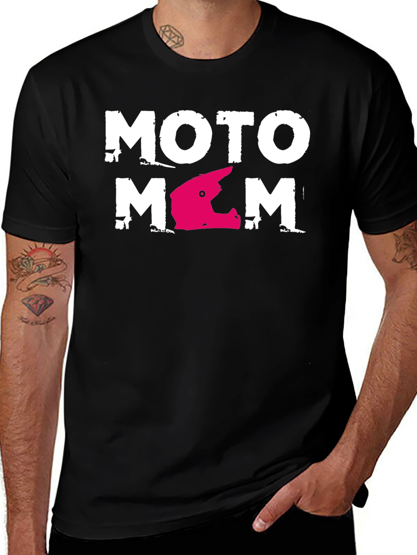Moto Mom Graphic T-Shirt - Black Casual Tee