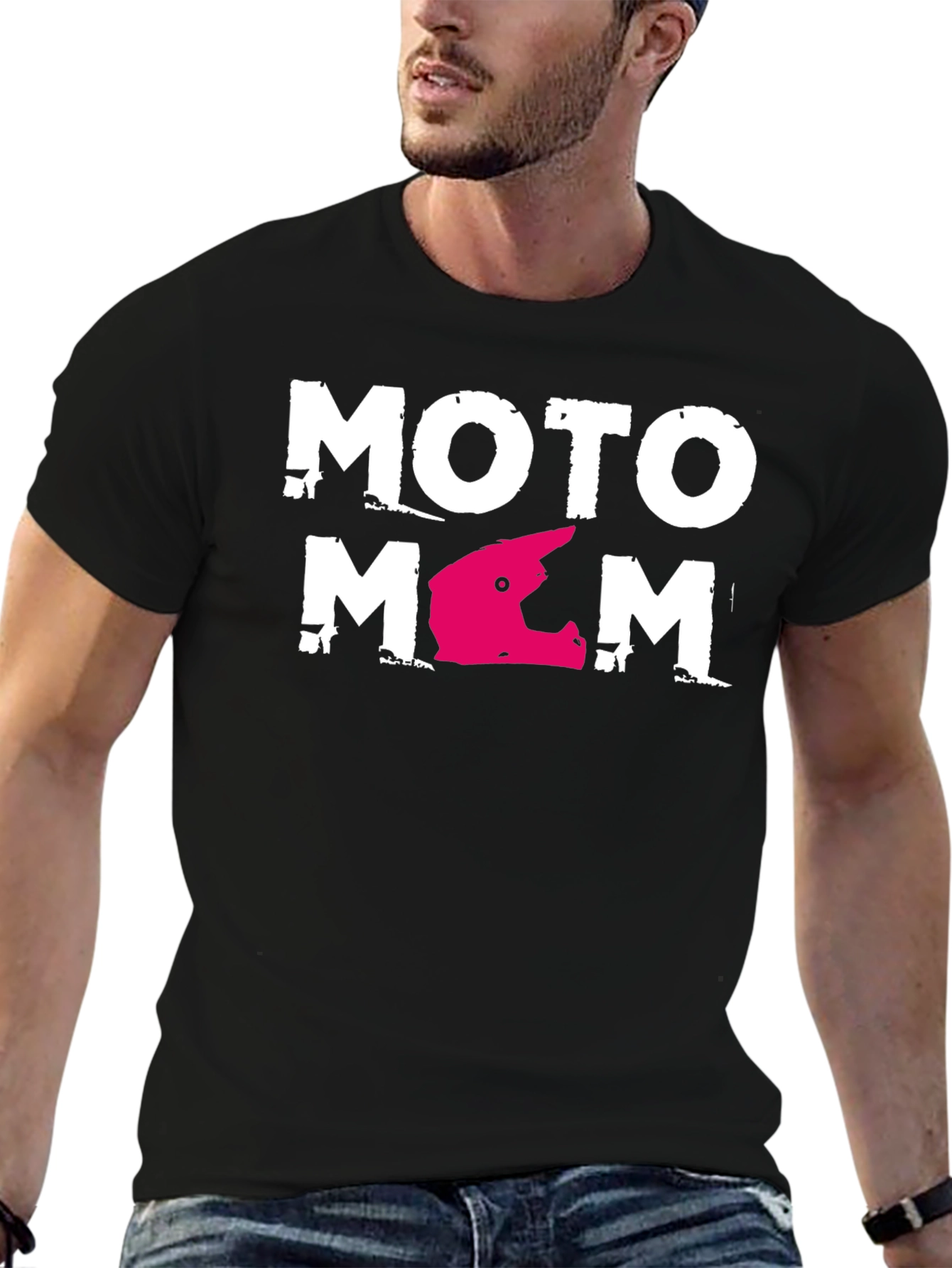 Moto Mom Graphic T-Shirt - Black Casual Tee
