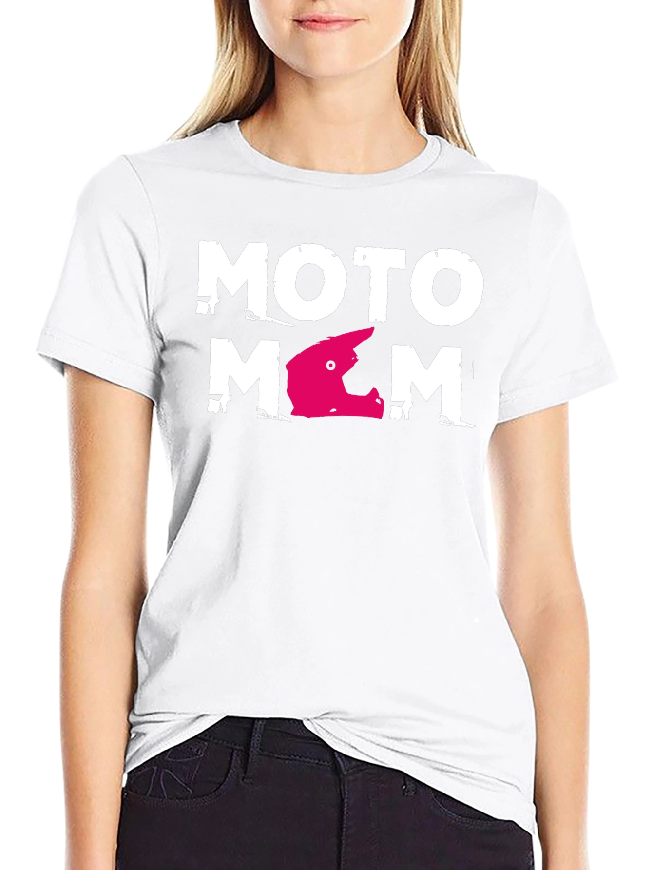 Moto Mom Graphic T-Shirt - Black Casual Tee