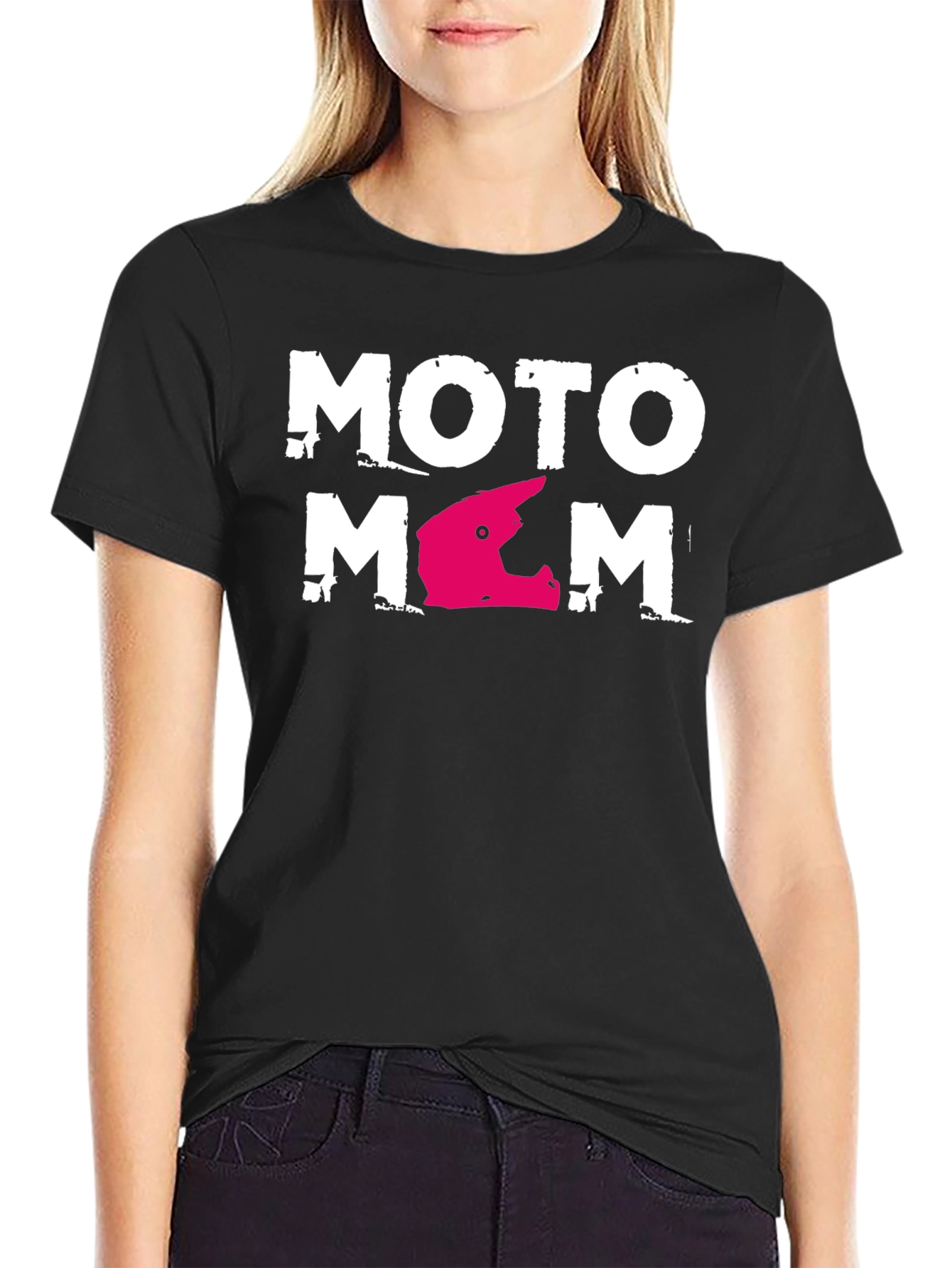 Moto Mom Graphic T-Shirt - Black Casual Tee
