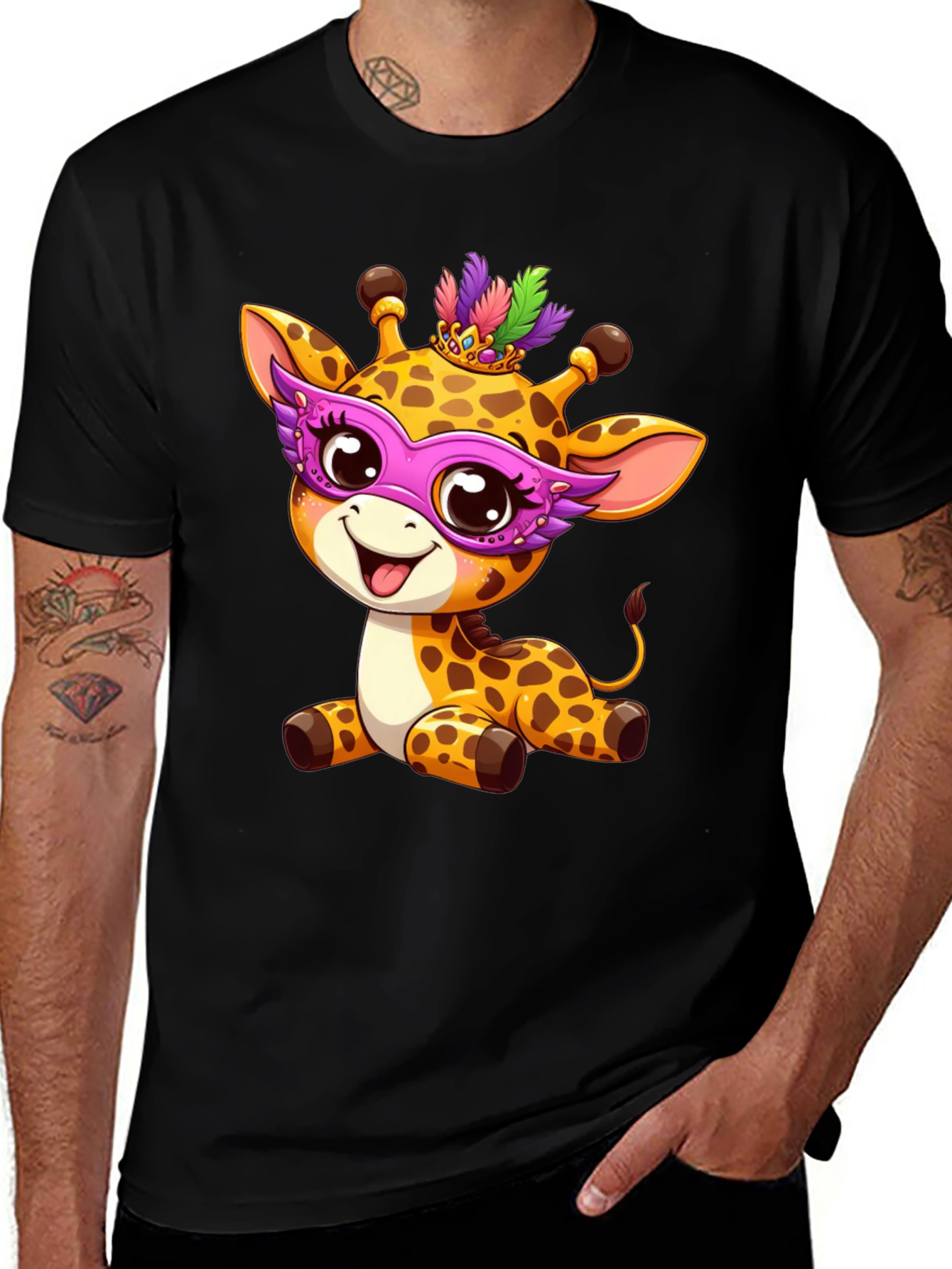 Mardi Gras Giraffe T-Shirt