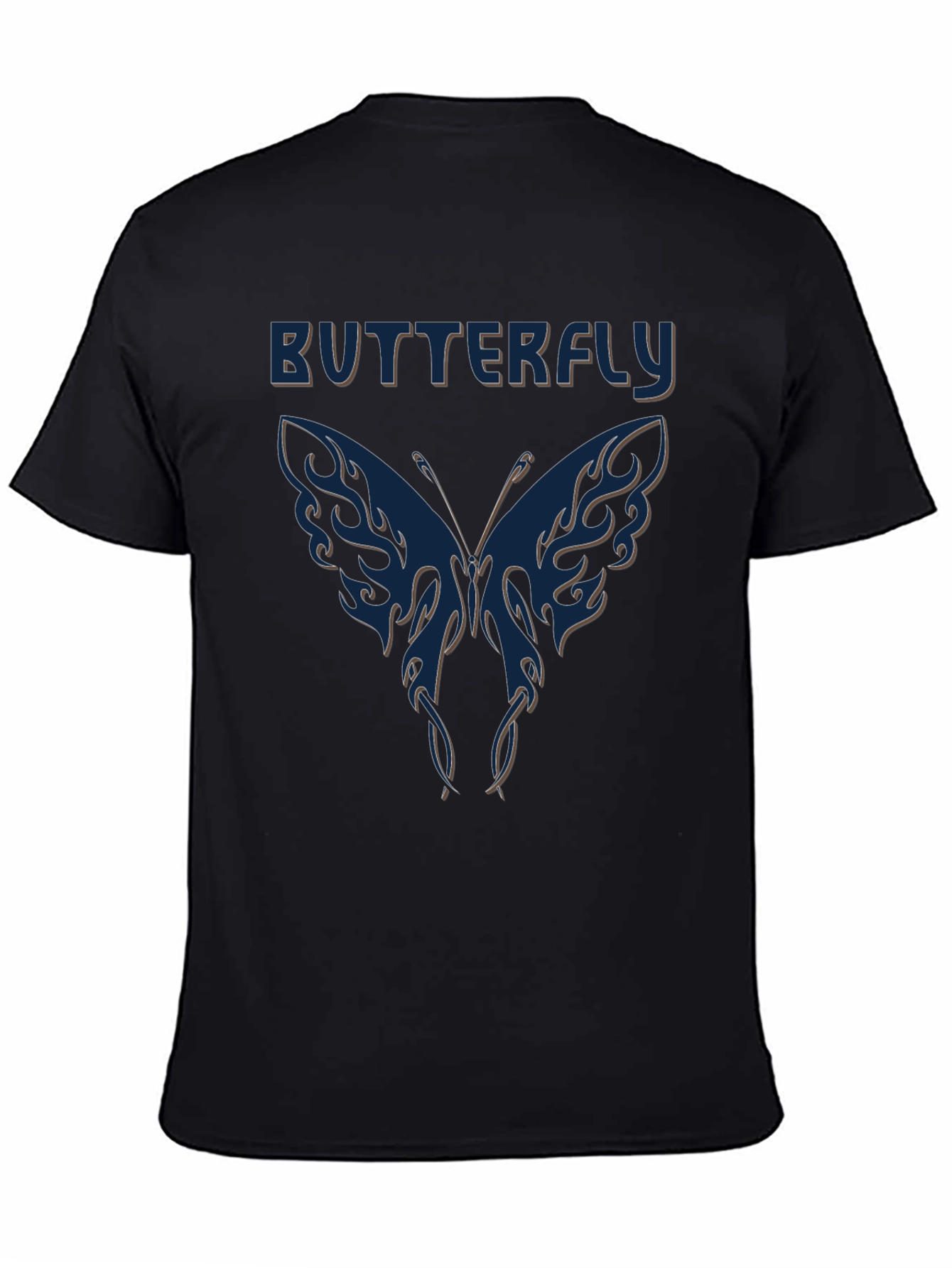 Butterfly Graphic Tee - Black Crewneck