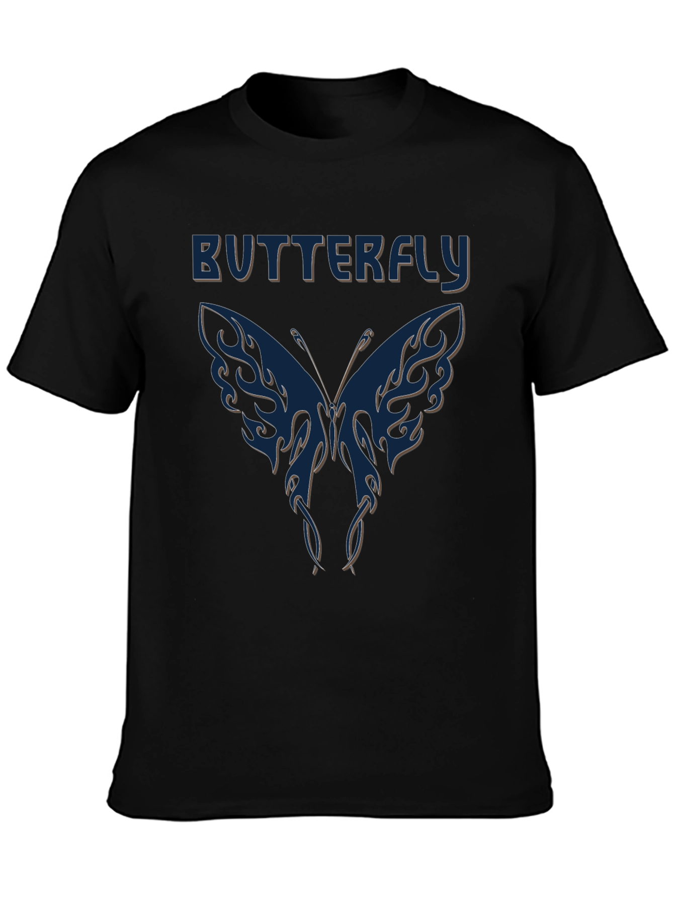 Butterfly Graphic Tee - Black Crewneck