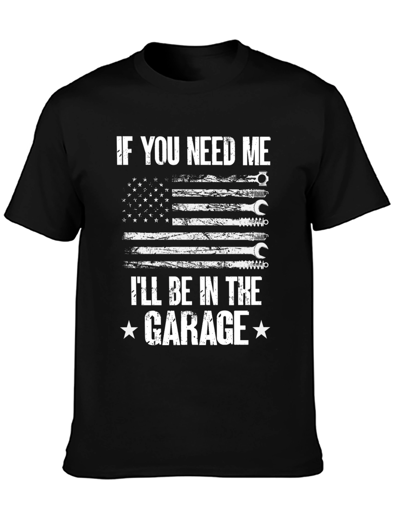 Garage T-Shirt - Mechanic American Flag Graphic Tee