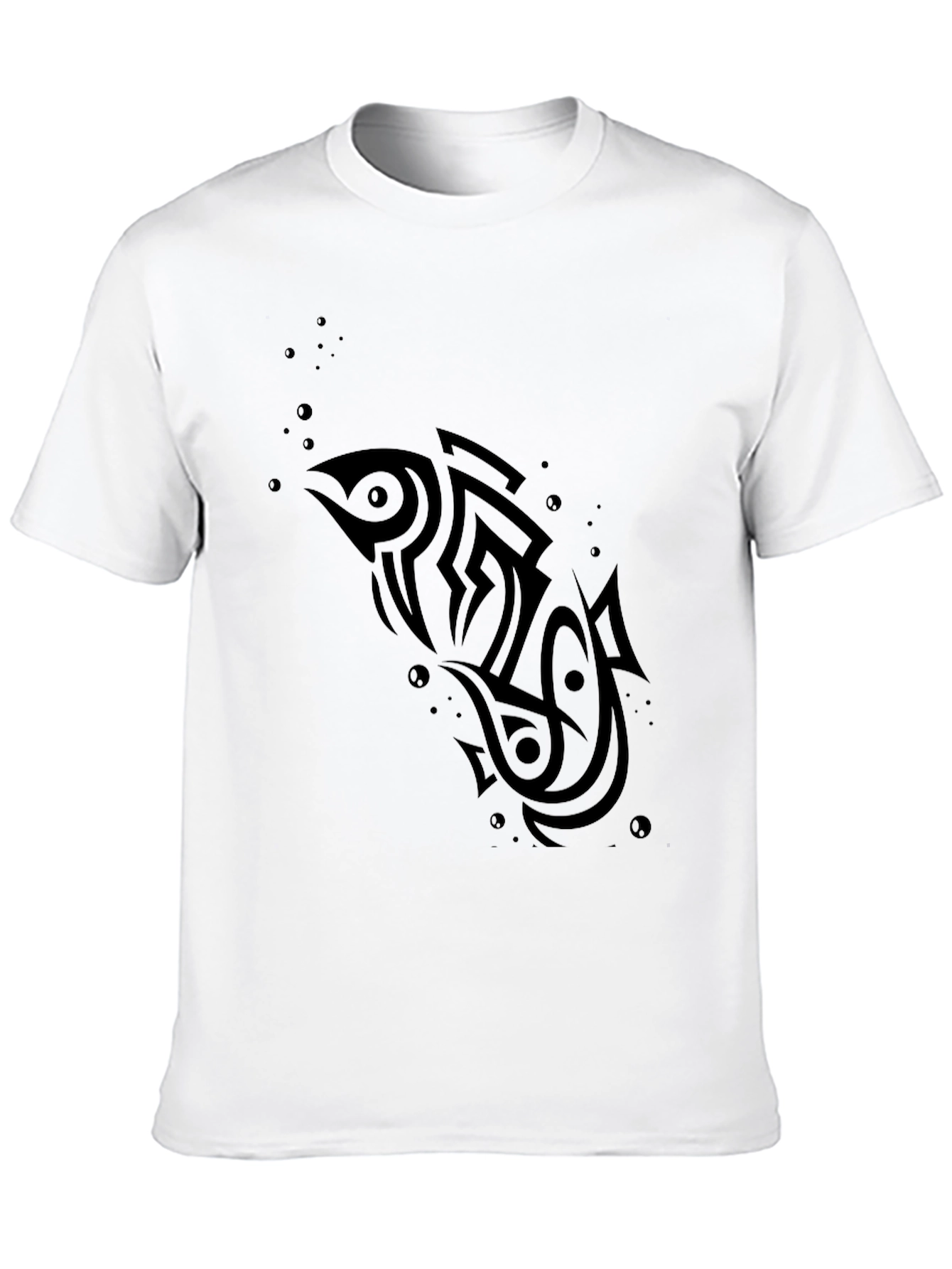 Tribal Fish Black T-Shirt - Unique Design