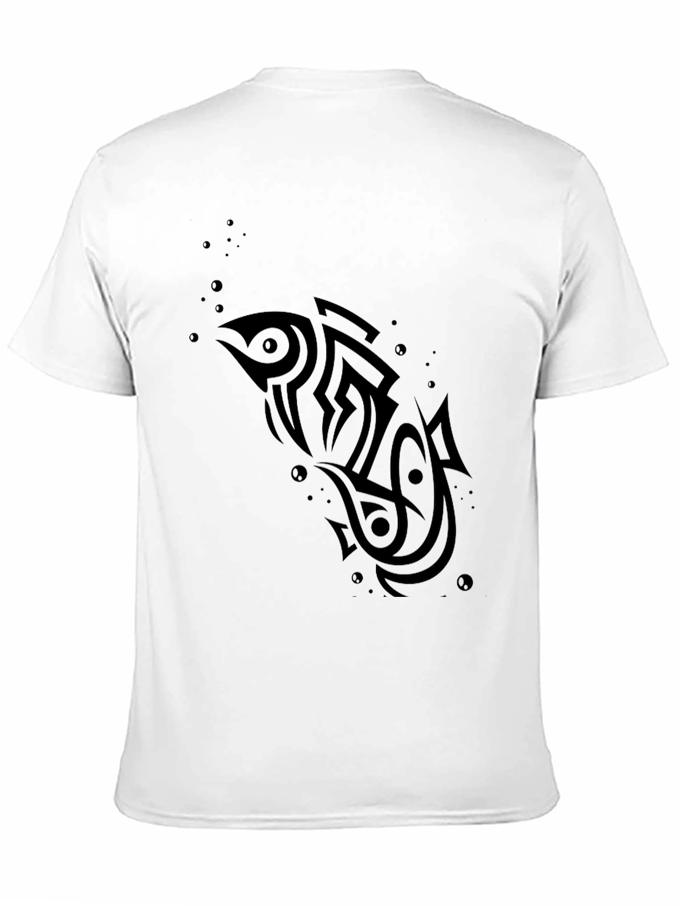 Tribal Fish Black T-Shirt - Unique Design