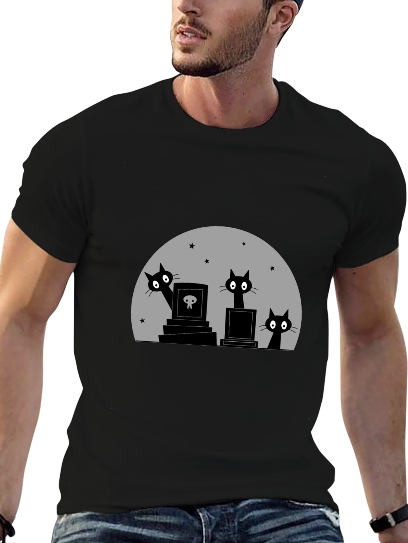 Halloween Cats on Graves T-Shirt
