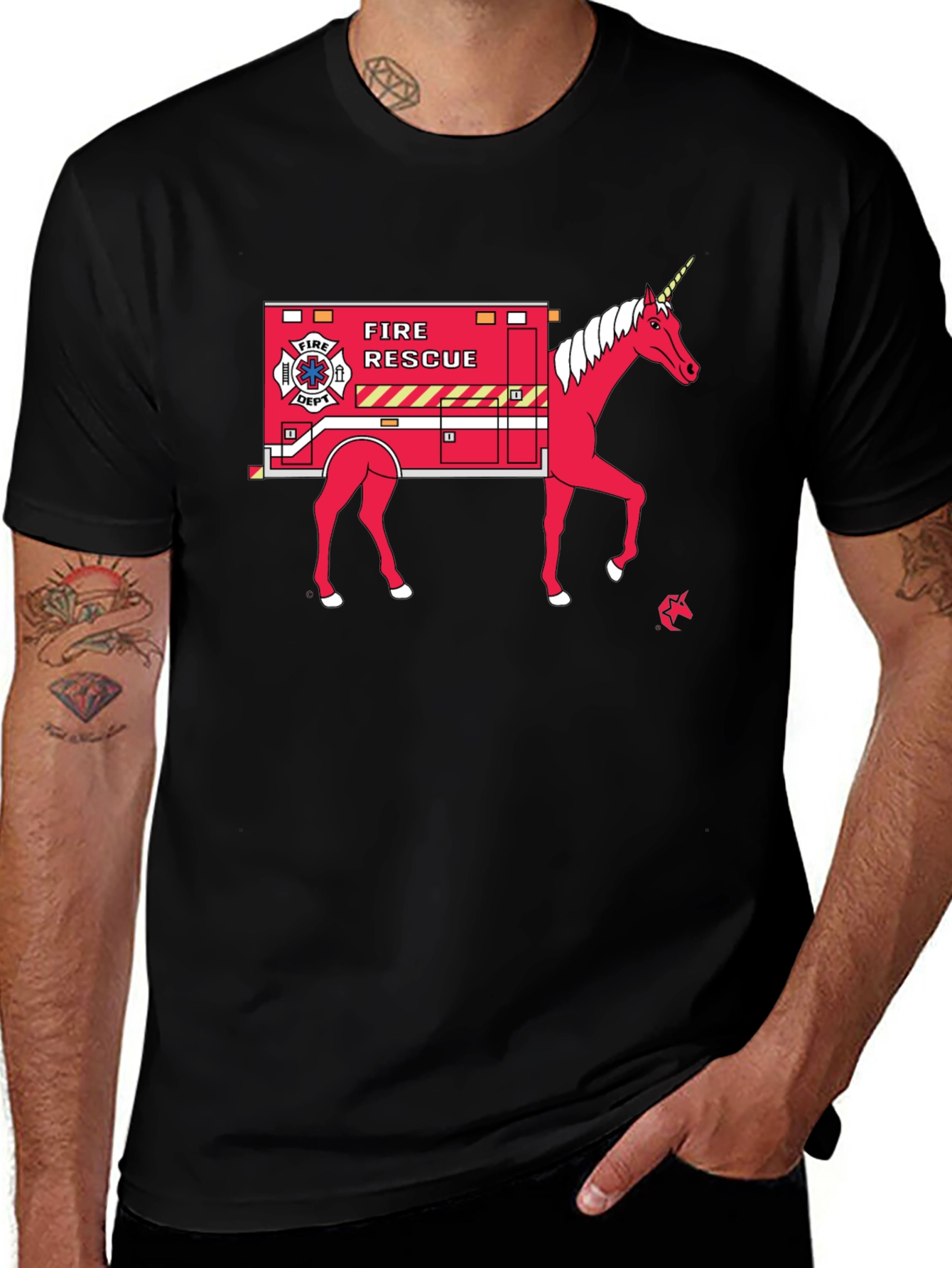Fire Rescue Unicorn T-Shirt