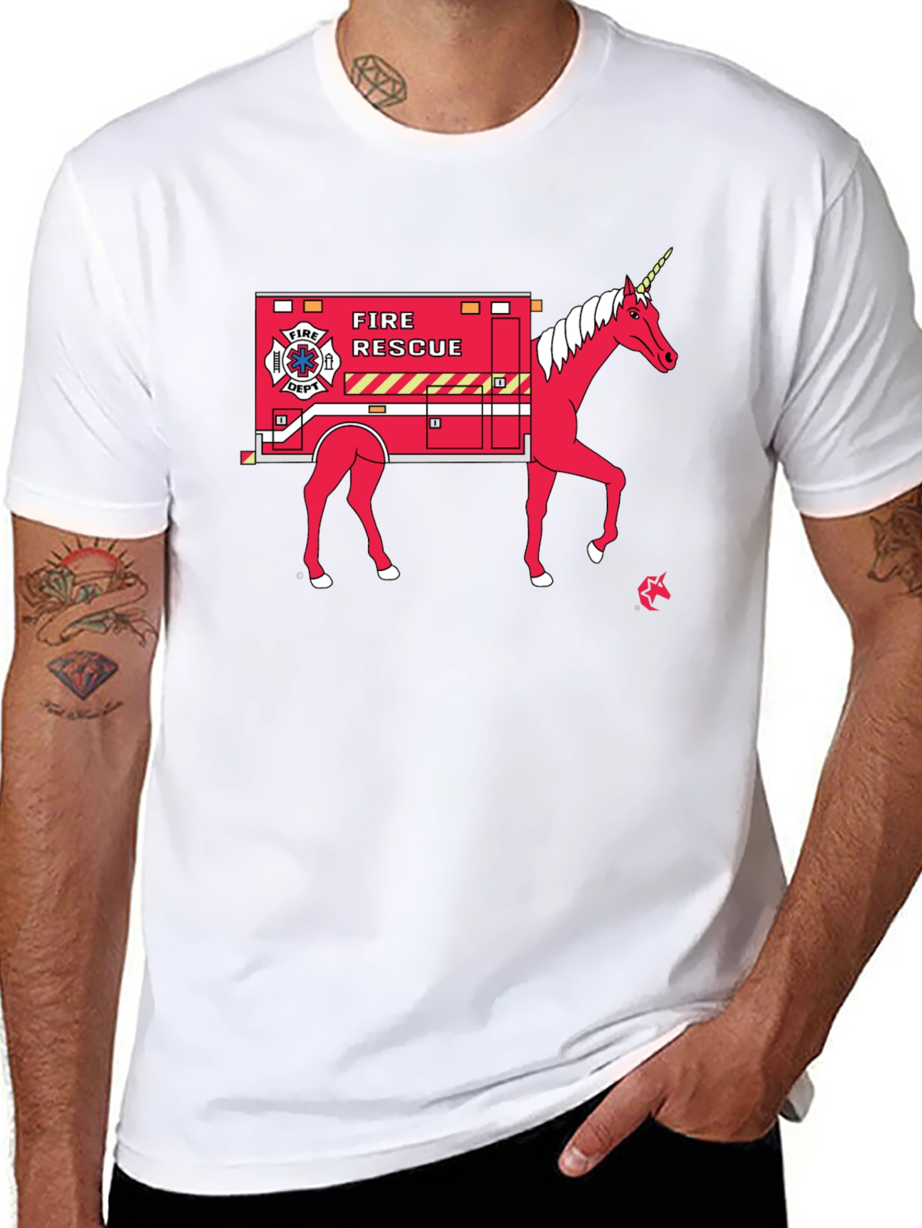 Fire Rescue Unicorn T-Shirt