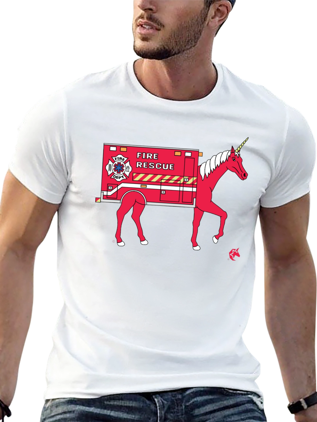 Fire Rescue Unicorn T-Shirt