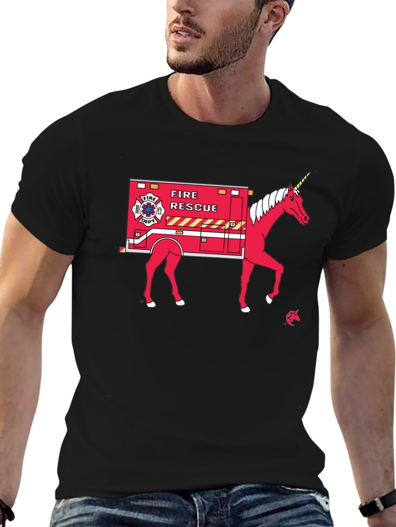 Fire Rescue Unicorn T-Shirt