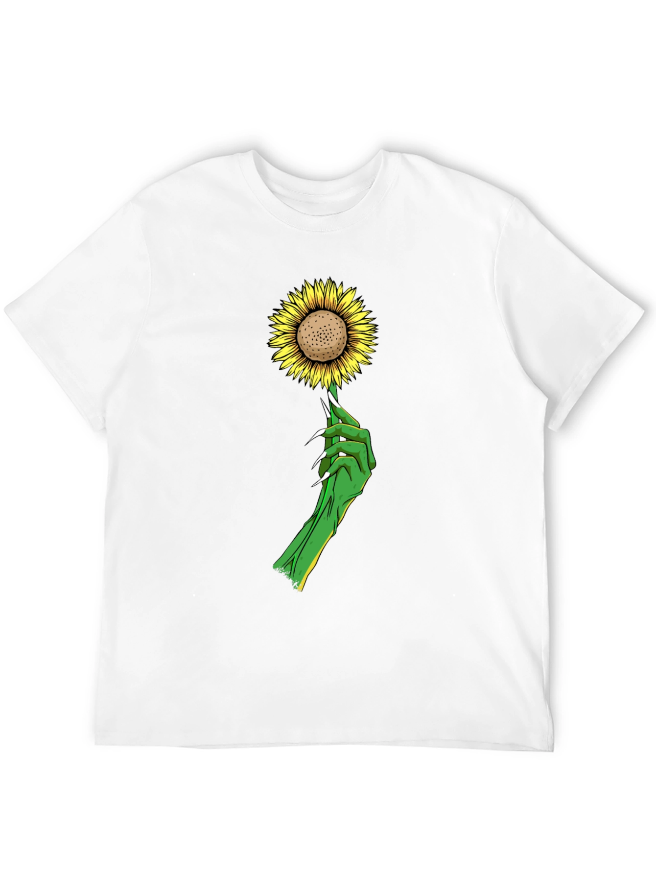 Sunflower & Green Hand Graphic T-Shirt
