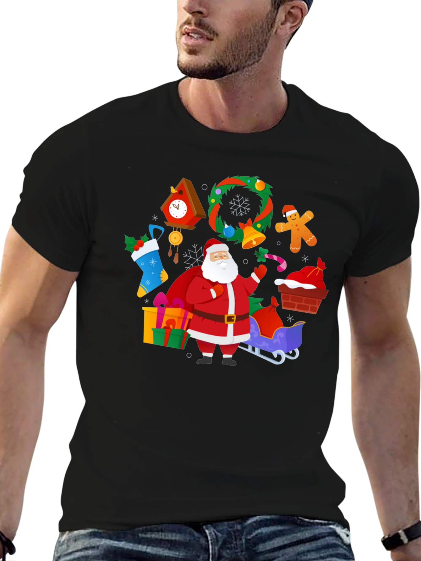 Festive Santa Claus Christmas T-Shirt