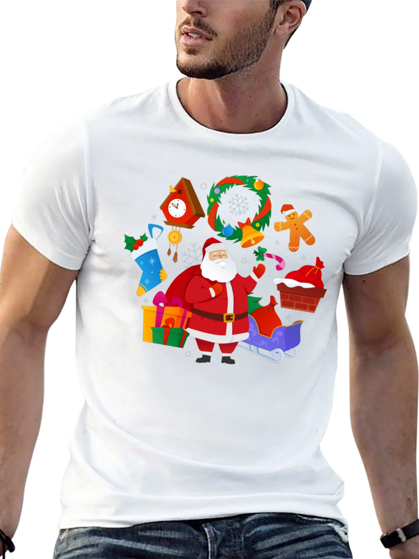 Festive Santa Claus Christmas T-Shirt