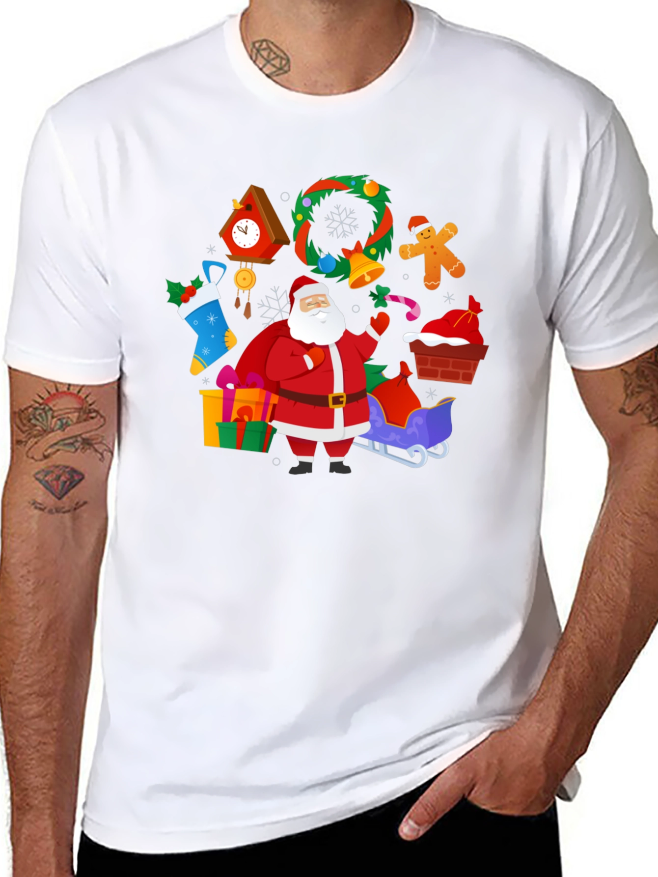 Festive Santa Claus Christmas T-Shirt