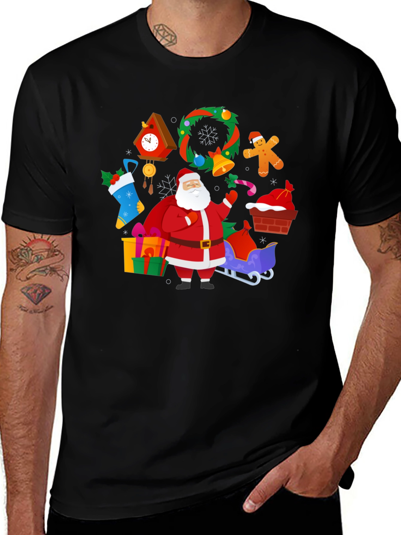 Festive Santa Claus Christmas T-Shirt