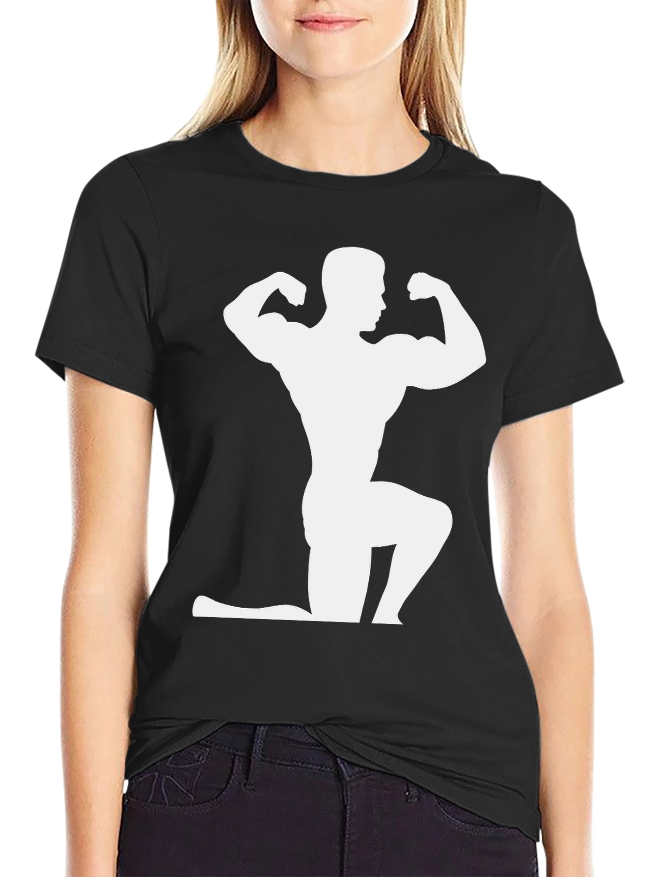 Bodybuilder Silhouette Graphic T-Shirt