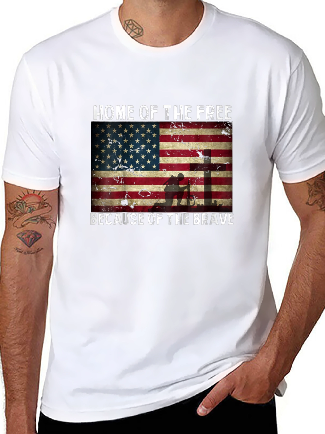 Home of the Free American Flag T-Shirt