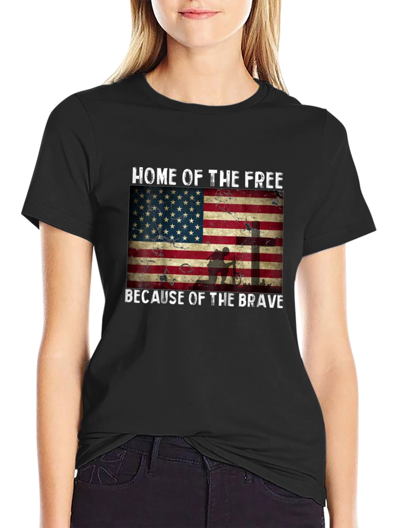 Home of the Free American Flag T-Shirt