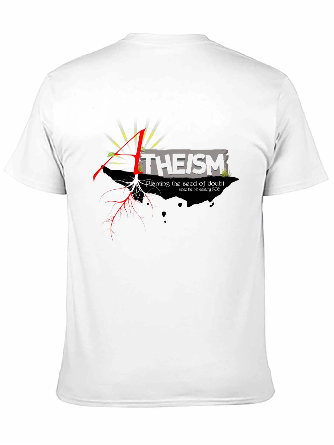 Atheism Planting Doubt Black Graphic Tee
