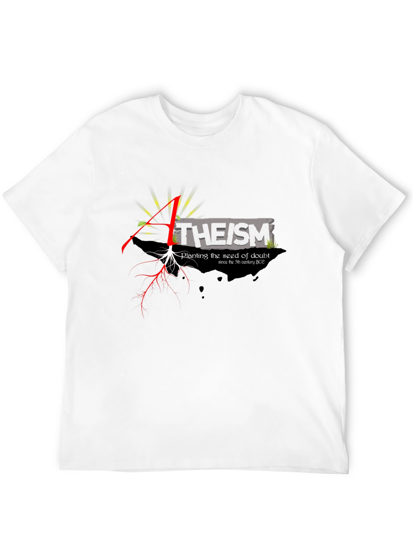 Atheism Planting Doubt Black Graphic Tee