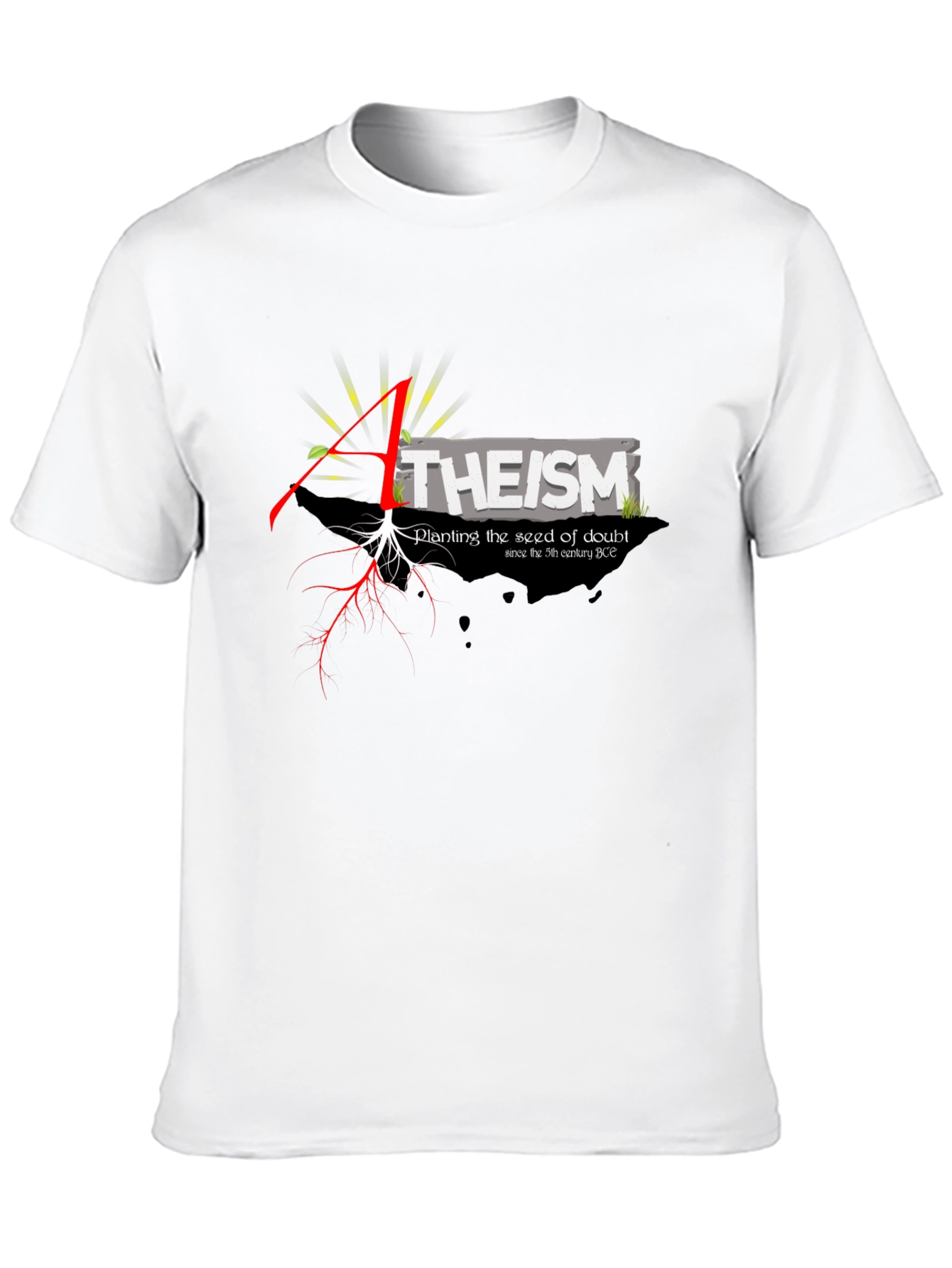 Atheism Planting Doubt Black Graphic Tee